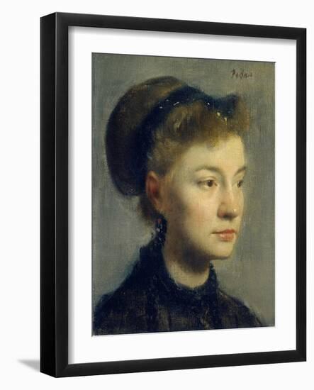 Portrait of a Young Woman. 1867-Edgar Degas-Framed Art Print