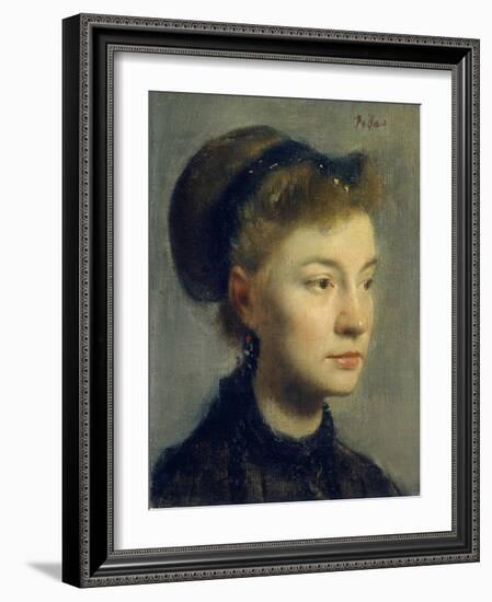 Portrait of a Young Woman. 1867-Edgar Degas-Framed Art Print