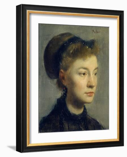 Portrait of a Young Woman. 1867-Edgar Degas-Framed Art Print