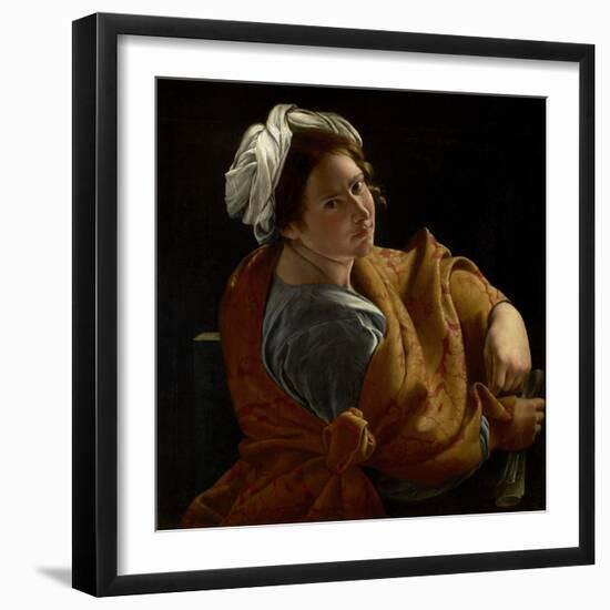 Portrait of a Young Woman as a Sibyl, C.1620 (Oil on Canvas)-Orazio Gentileschi-Framed Giclee Print