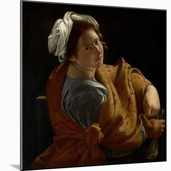 Portrait of a Young Woman as a Sibyl, C.1620 (Oil on Canvas)-Orazio Gentileschi-Mounted Giclee Print