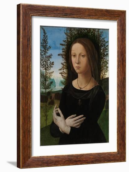 Portrait of a Young Woman, c.1475-80-Lorenzo di Credi-Framed Giclee Print