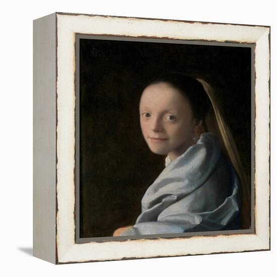 Portrait of a Young Woman, c.1663-65-Johannes Vermeer-Framed Premier Image Canvas