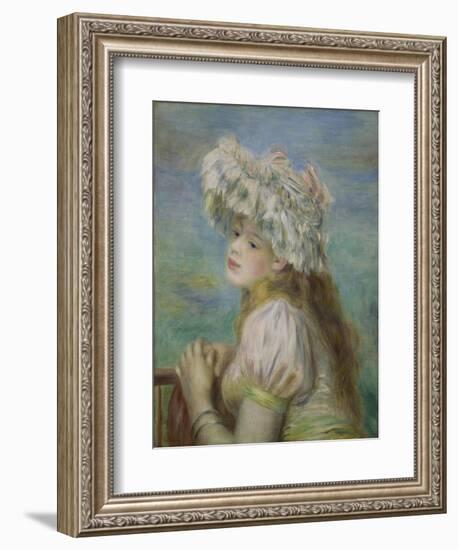 Portrait of a Young Woman in a Lace Hat, 1891-Pierre-Auguste Renoir-Framed Giclee Print