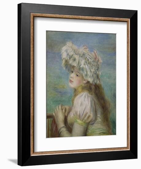 Portrait of a Young Woman in a Lace Hat, 1891-Pierre-Auguste Renoir-Framed Giclee Print