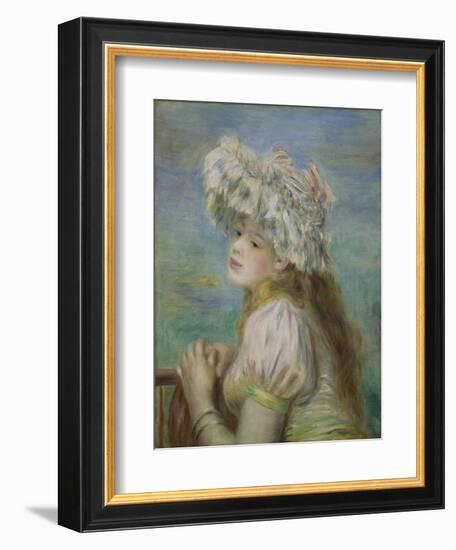 Portrait of a Young Woman in a Lace Hat, 1891-Pierre-Auguste Renoir-Framed Giclee Print