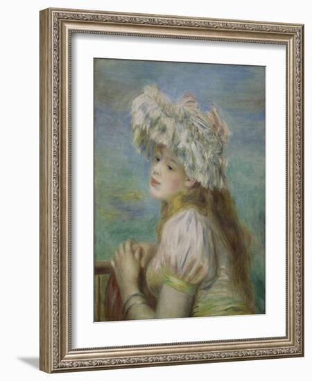 Portrait of a Young Woman in a Lace Hat, 1891-Pierre-Auguste Renoir-Framed Giclee Print