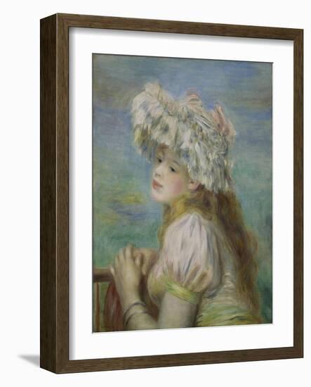 Portrait of a Young Woman in a Lace Hat, 1891-Pierre-Auguste Renoir-Framed Giclee Print