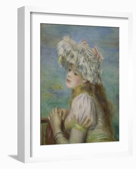 Portrait of a Young Woman in a Lace Hat, 1891-Pierre-Auguste Renoir-Framed Giclee Print