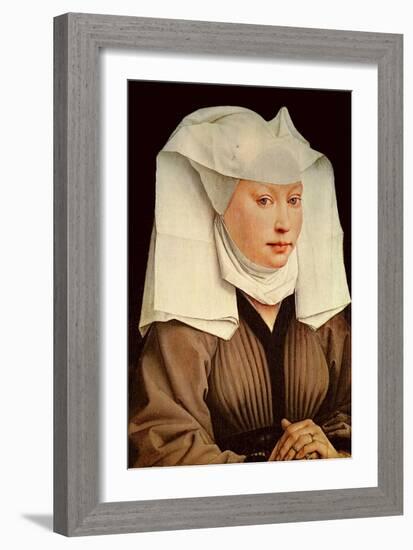 Portrait of a Young Woman in a Pinned Hat, circa 1435-Rogier van der Weyden-Framed Giclee Print