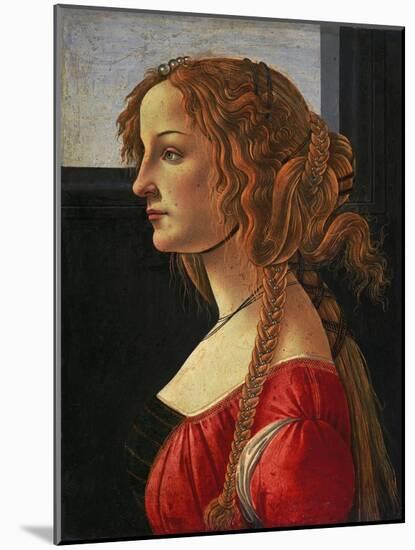 Portrait of a Young Woman in Profile (Simonetta Vespucci?)-Sandro Botticelli-Mounted Giclee Print