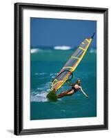 Portrait of a Young Woman Windsurfing-null-Framed Photographic Print