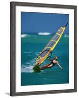 Portrait of a Young Woman Windsurfing-null-Framed Photographic Print