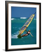 Portrait of a Young Woman Windsurfing-null-Framed Photographic Print