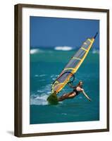Portrait of a Young Woman Windsurfing-null-Framed Photographic Print