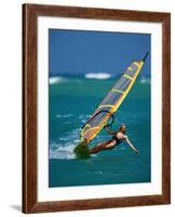 Portrait of a Young Woman Windsurfing-null-Framed Photographic Print