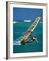 Portrait of a Young Woman Windsurfing-null-Framed Photographic Print