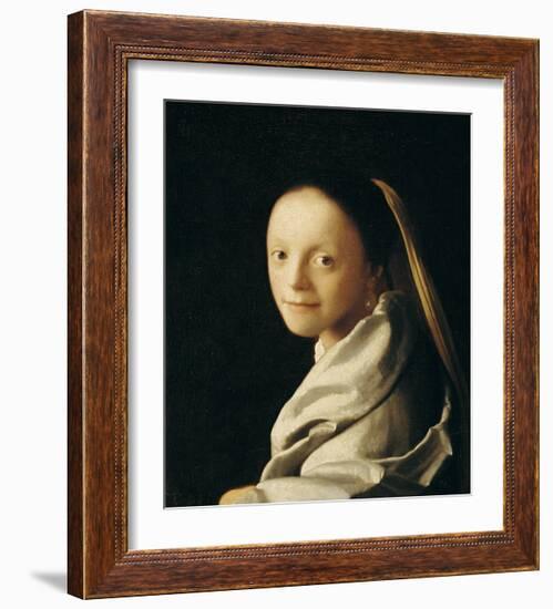 Portrait of a Young Woman-Johannes Vermeer-Framed Giclee Print