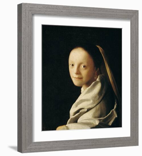 Portrait of a Young Woman-Johannes Vermeer-Framed Giclee Print