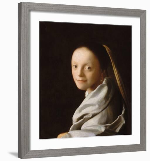 Portrait of a Young Woman-Jan Vermeer-Framed Premium Giclee Print