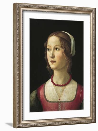 Portrait of a Young Woman-Domenico Ghirlandaio-Framed Art Print