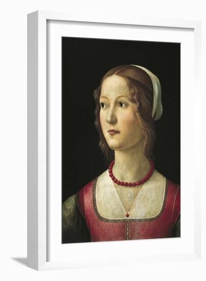 Portrait of a Young Woman-Domenico Ghirlandaio-Framed Art Print