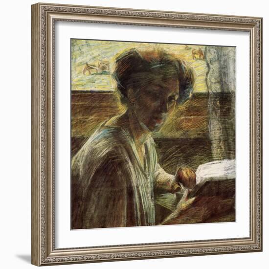 Portrait of a Young Woman-Umberto Boccioni-Framed Giclee Print
