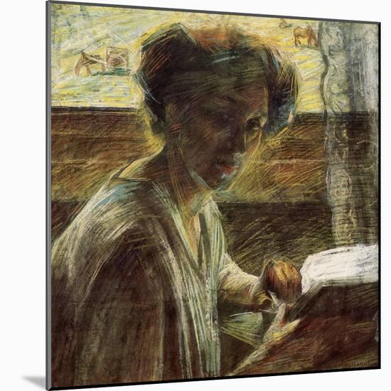 Portrait of a Young Woman-Umberto Boccioni-Mounted Giclee Print