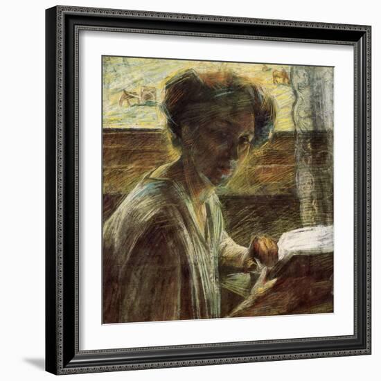 Portrait of a Young Woman-Umberto Boccioni-Framed Giclee Print