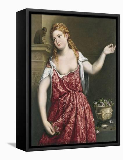 Portrait of a Young Woman-Paris Bordone-Framed Premier Image Canvas