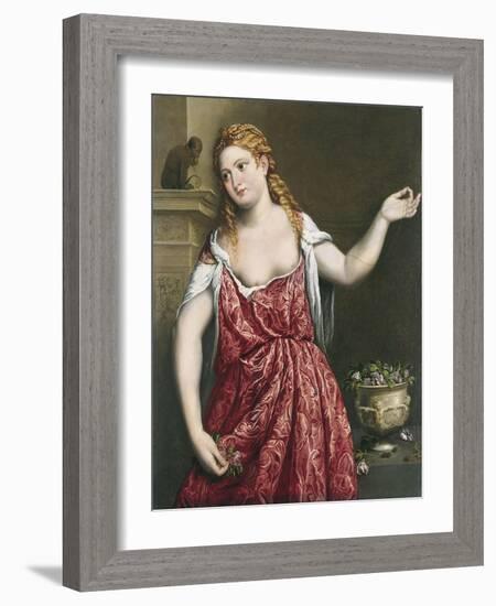 Portrait of a Young Woman-Paris Bordone-Framed Giclee Print