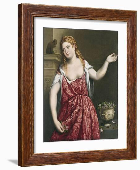 Portrait of a Young Woman-Paris Bordone-Framed Giclee Print