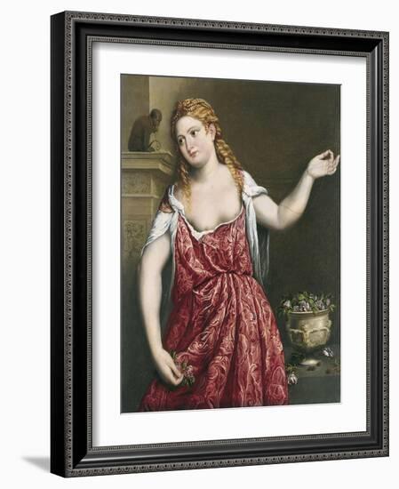 Portrait of a Young Woman-Paris Bordone-Framed Giclee Print