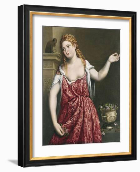 Portrait of a Young Woman-Paris Bordone-Framed Giclee Print