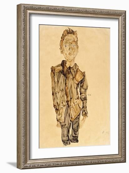 Portrait of a Youth, 1910-Egon Schiele-Framed Giclee Print