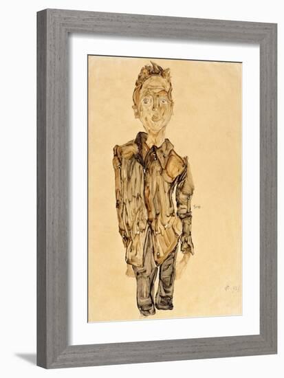 Portrait of a Youth, 1910-Egon Schiele-Framed Giclee Print