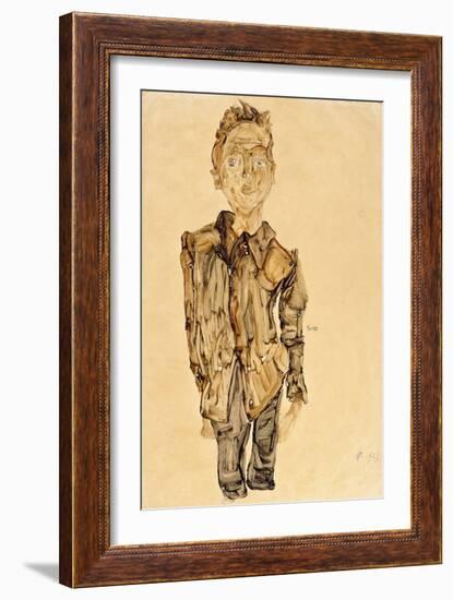 Portrait of a Youth, 1910-Egon Schiele-Framed Giclee Print