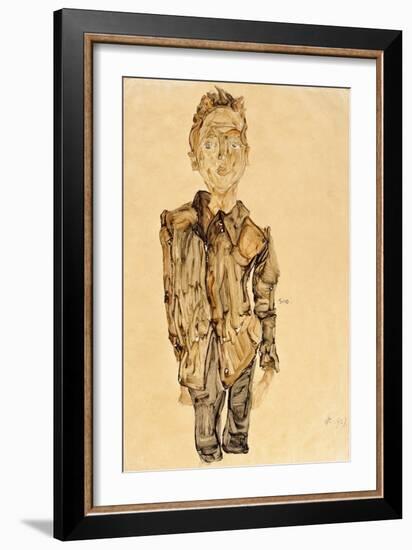 Portrait of a Youth, 1910-Egon Schiele-Framed Giclee Print