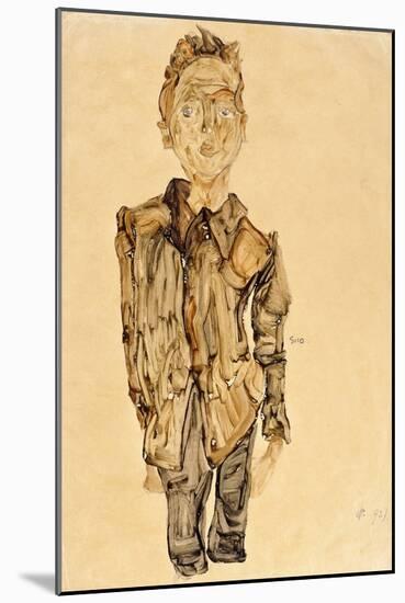 Portrait of a Youth, 1910-Egon Schiele-Mounted Giclee Print