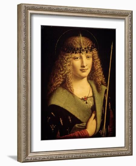 Portrait of a Youth as Saint Sebastian, C1500-Giovanni Antonio Boltraffio-Framed Giclee Print