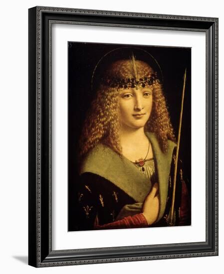 Portrait of a Youth as Saint Sebastian, C1500-Giovanni Antonio Boltraffio-Framed Giclee Print