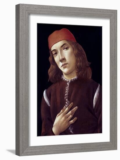 Portrait Of A Youth-Sandro Botticelli-Framed Giclee Print