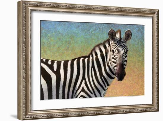 Portrait Of A Zebra-James W Johnson-Framed Giclee Print