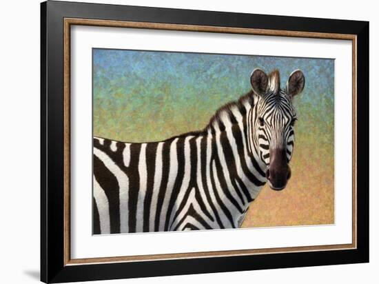 Portrait Of A Zebra-James W Johnson-Framed Giclee Print