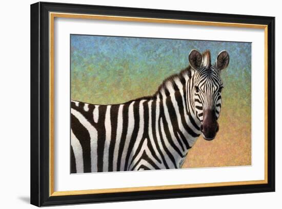 Portrait Of A Zebra-James W Johnson-Framed Giclee Print