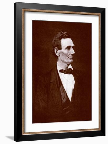 Portrait of Abe Lincoln-Thomas Hicks-Framed Art Print