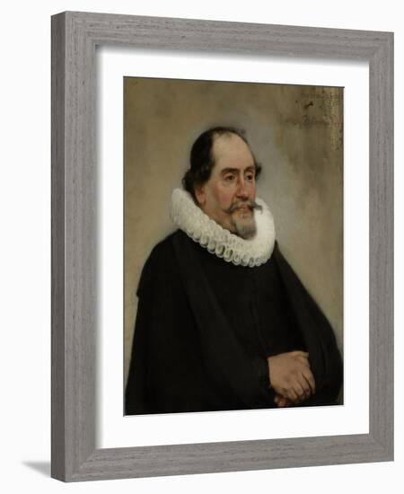 Portrait of Abraham De Potter, Amsterdam Silk Merchant-Carel Fabritius-Framed Art Print