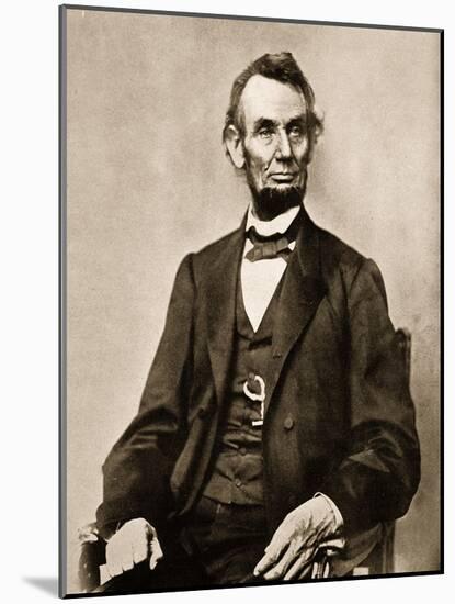 Portrait of Abraham Lincoln, 1861-65-Mathew Brady-Mounted Giclee Print