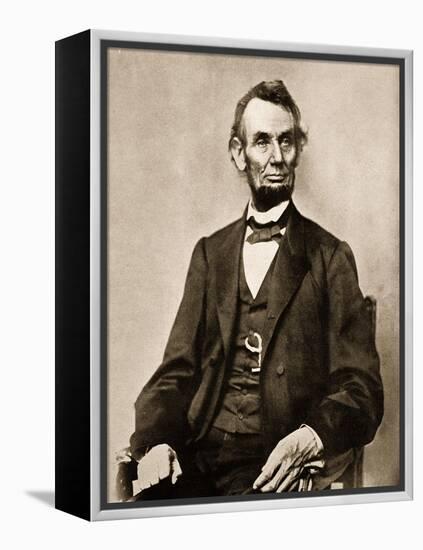 Portrait of Abraham Lincoln, 1861-65-Mathew Brady-Framed Premier Image Canvas