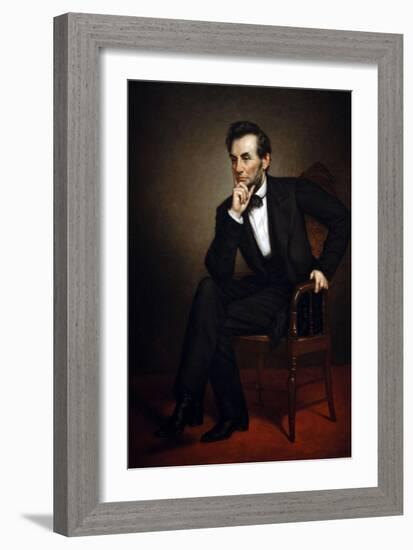 Portrait of Abraham Lincoln, 1887-George Peter Alexander Healy-Framed Giclee Print